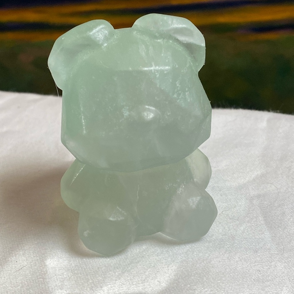 Green Fluorite Teddy Bear Carving